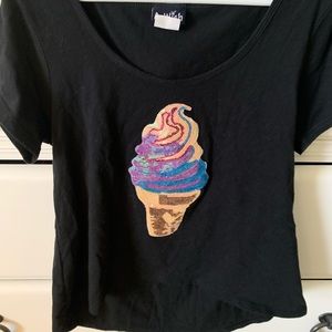 Size 10 black high low ice cream top!